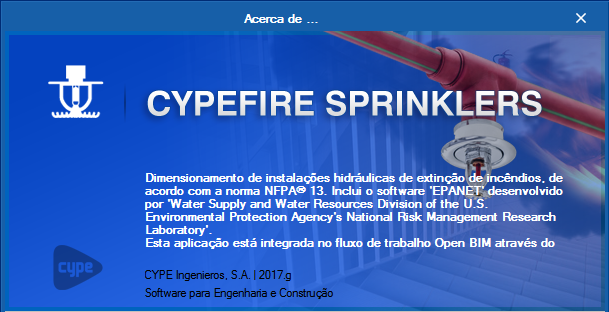 CYPEFIRE sprinklers. Instalações hidráulicas de extinção de incêndios